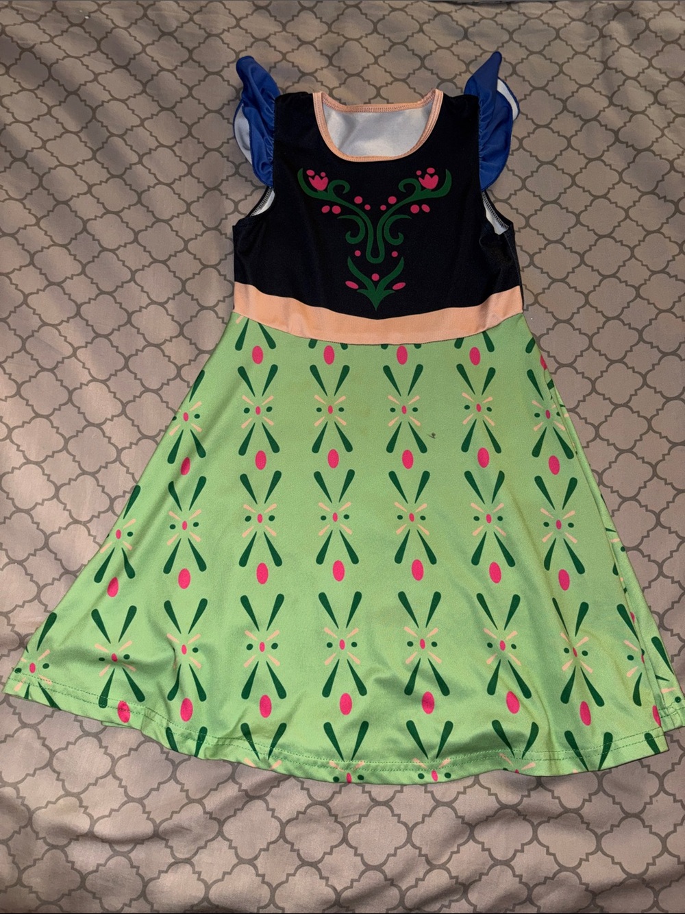 Girls Green Floral Print Princess Nightgown
